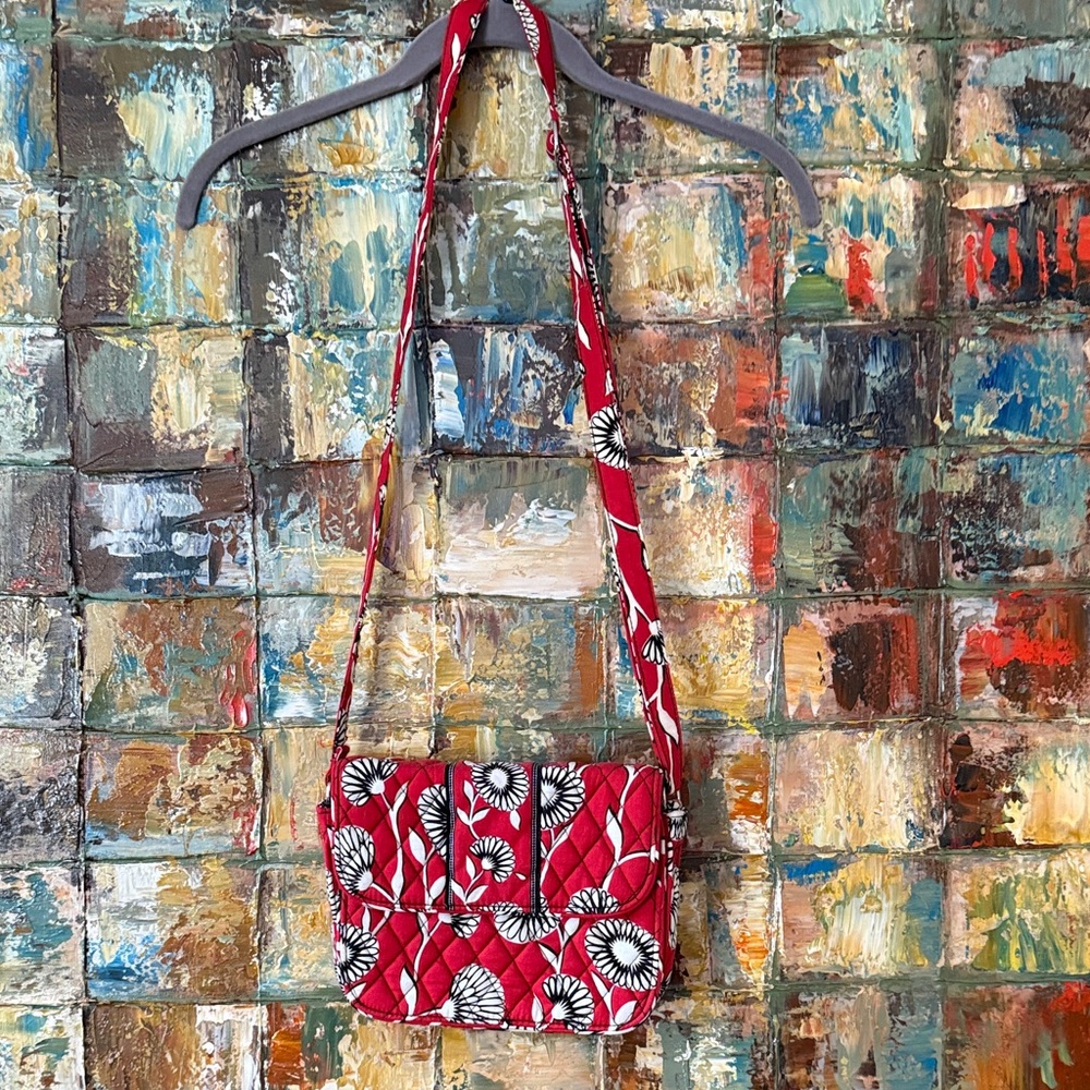 Vera Bradley Red Quilted Floral Crossbody